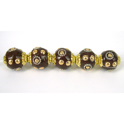 Kashmiri strand Brown 16mm 5 beads