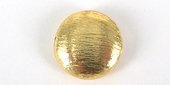 Gold Plate Copper 14mm Bead Flat Round 4 pack-findings-Beadthemup