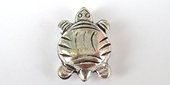 Sterling Silver Plate Copper bead Turtle 14x21mm 4 pack-findings-Beadthemup