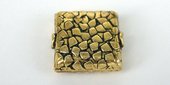 Gold Plate Copper 14x17mm Bead Flat Square 4-findings-Beadthemup