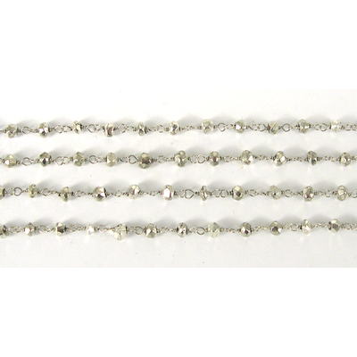 Sterling Silver+Sterling Silver plate Pyrite Chain/M