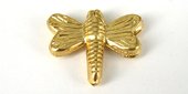 Gold Plate Copper Bead Butterfly 21x17mm 4 pack-findings-Beadthemup