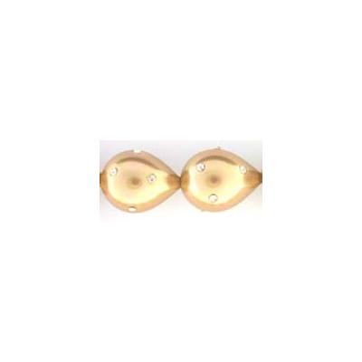 Shell Based Pearl 14x18mm Diamonte Taupe Light PAIR