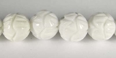Coral White Round Carved 18mm beads str 22 beads-beads incl pearls-Beadthemup
