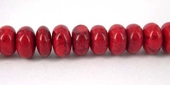 Howlite Dyed 5x8mm Rondel Red beads per strand 79-beads incl pearls-Beadthemup