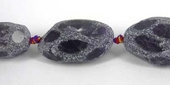Amethyst Acid/Polish app 25mm Nugget strand-beads incl pearls-Beadthemup