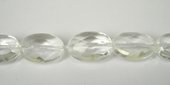 Clear Quartz 14x11mm Faceted Flat Oval beads per strand 29-beads incl pearls-Beadthemup