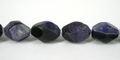 Agate Snow Dyed Crackled Faceted  Oval Nugg Purple-beads incl pearls-Beadthemup