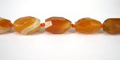 Agate Dyed Faceted Oval Nugget Orange beads per strand 17b-beads incl pearls-Beadthemup