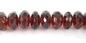 Garnet 5x3mm Faceted rondel beads per strand 133 Beads 26cm-beads incl pearls-Beadthemup