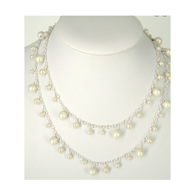 Sterling Silver plt Chain w/Pearl 1m no clasp