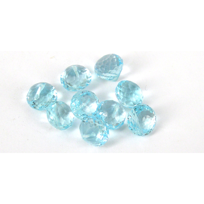 Blue Topaz Faceted Onion 7mm bead
