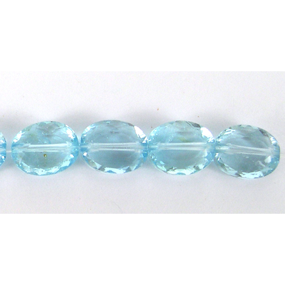 Blue Topaz 8x10mm Faceted Flat oval EACH bead