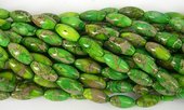 Emperial jasper Dyed Polished olive 8x16mm/24-beads incl pearls-Beadthemup