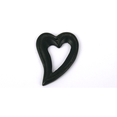 Black Stone Pendant Heart 46x35mm