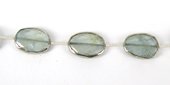 Aquamarine Sterling Silver Oval 15x12mm EACH BEAD-beads incl pearls-Beadthemup