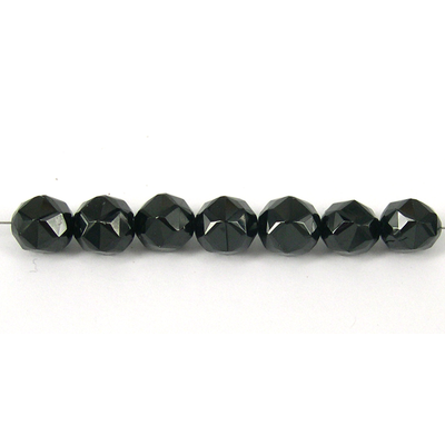 Black Spinel 8mm Star cut Faceted Round EACH bead