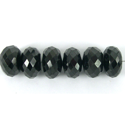 Black Spinel12-13mm Faceted Rondel EACH bead