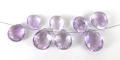 Pink Amethyst 12mm flat Briolette bead-beads incl pearls-Beadthemup