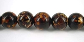 Agate Dyed  Brown 12mm Polished round beads per strand 33Beads-beads incl pearls-Beadthemup