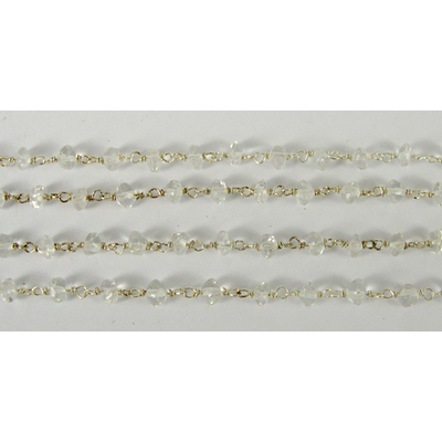 Sterling Silver Handmade chain Clear Quartz/ M