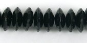 Black Agate 18x8mm Fac Rondel beads per strand 10 Beads-beads incl pearls-Beadthemup