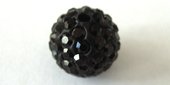 Shamballa Bead Resin/Crystal Black 12mm 2 pack-beads incl pearls-Beadthemup