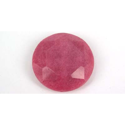 Dyed Jade Rose 40mm Faceted Flat round Bead