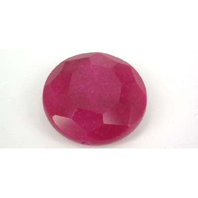 Dyed Jade Dark Rose 40mm Faceted Flat round Bead