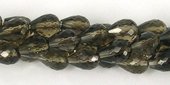Smokey Quartz Faceted Teardrop 7x10mm beads per strand 42-beads incl pearls-Beadthemup