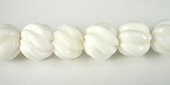 White Coral Carved 8mm beads per strand 40 Beads-beads incl pearls-Beadthemup