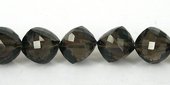 Smokey Quartz 10mm Faceted Side drill cube b-beads incl pearls-Beadthemup