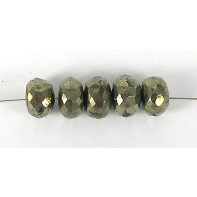 Pyrite 7.5x5mm Faceted rondel bead