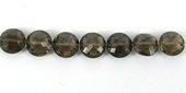 Smokey Quartz Faceted Coin 10mm bead-beads incl pearls-Beadthemup