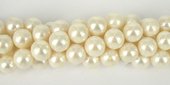 Fresh Water Pearl 11.5-12.5 Nearly Round White/3-beads incl pearls-Beadthemup