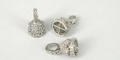 Sterling Silver CZ Cap+Enhancer 20x12mm-findings-Beadthemup