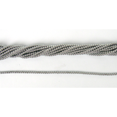 Hematite plated  Silver Colour Polished Round 2mm/200 beads