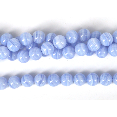 Blue Lace Agate polished round 10mm Strand 40 beads