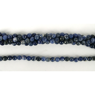 Sodalite Faceted Round 6mm beads per strand 62Beads
