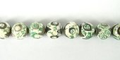 Grey Agate w/Green Faceted Round 16mm/24Beads-beads incl pearls-Beadthemup