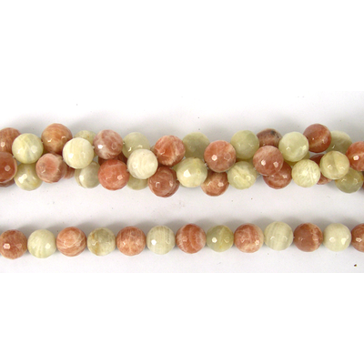Moonstone+Sunstone Faceted Round 10mm/39Beads