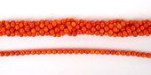 Coral Orange Round 5mm beads per strand 85Beads-beads incl pearls-Beadthemup