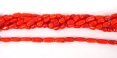 Coral Orange Tube 7mm assorted lengths-beads incl pearls-Beadthemup
