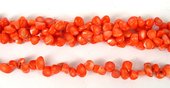 Coral Orange lt T/Drill Nugget app 8mm/6-beads incl pearls-Beadthemup