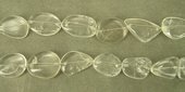 Clear Quartz 2 hole Flat Nugget app 25mm-beads incl pearls-Beadthemup