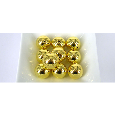 Base Metal Bead Round 16mm 10 pack GOLD
