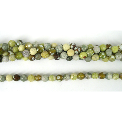 Agate Dyed Faceted Round 10mm Mix Green