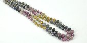 Sapphire Faceted Rondel strand-beads incl pearls-Beadthemup
