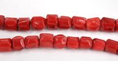 Coral Red app 12mm cube beads per strand 37 beads-beads incl pearls-Beadthemup