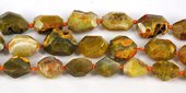 Agate Dyed 18x30mm Faceted Rough nugget strand-beads incl pearls-Beadthemup